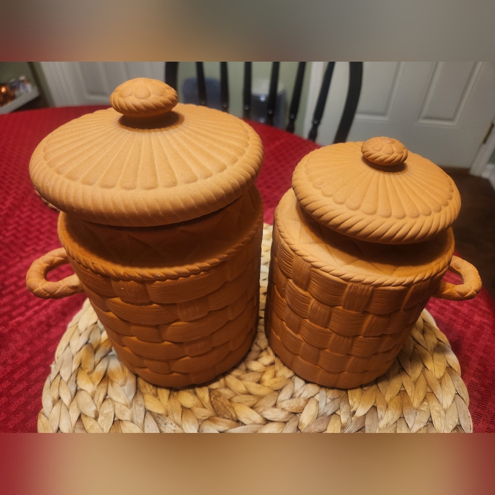 Canister Set Sigma Tastesetter Terracota & Ceramic Jar & Lid Japan